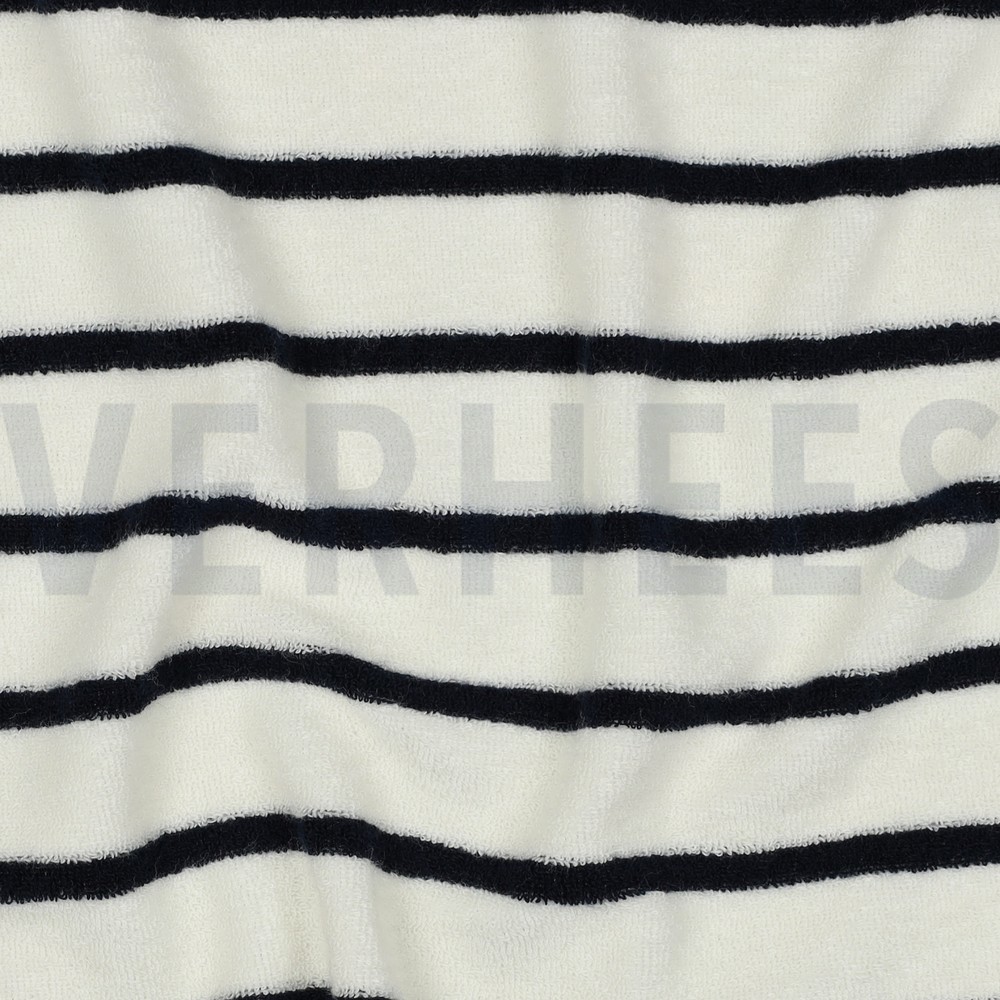 COTTON TOWELLING YARN DYED STRIPES DARK BLUE #7
