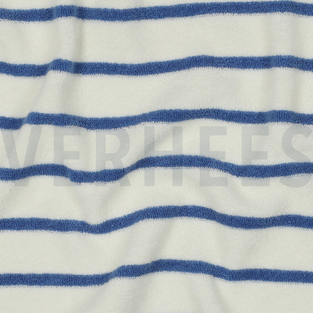 COTTON TOWELLING YARN DYED STRIPES LIGHT BLUE #7