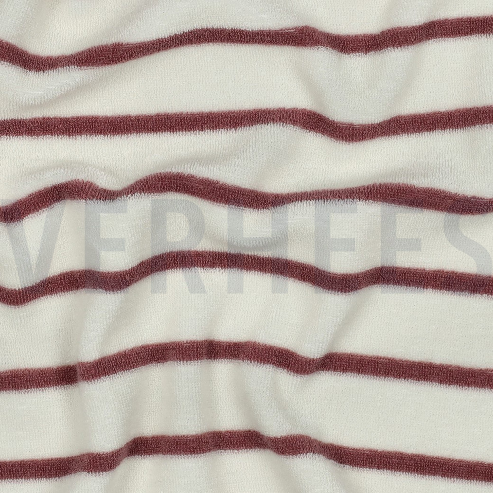 BAUMWOLLE FROTTEE GARNGEFÄRBT STREIFEN ECRU/MAUVE (high resolution) #2