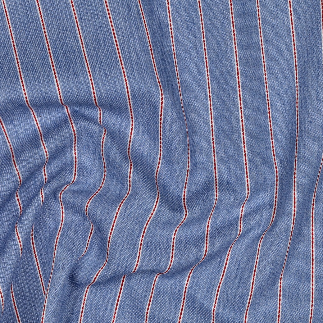DENIM STREPEN LICHTBLAUW #7
