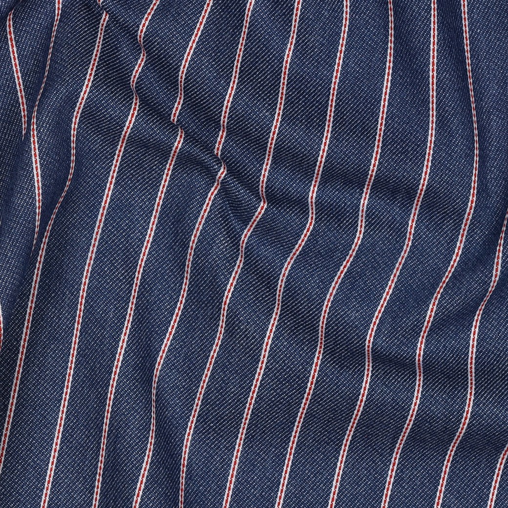 DENIM RAYURES BLEU #7