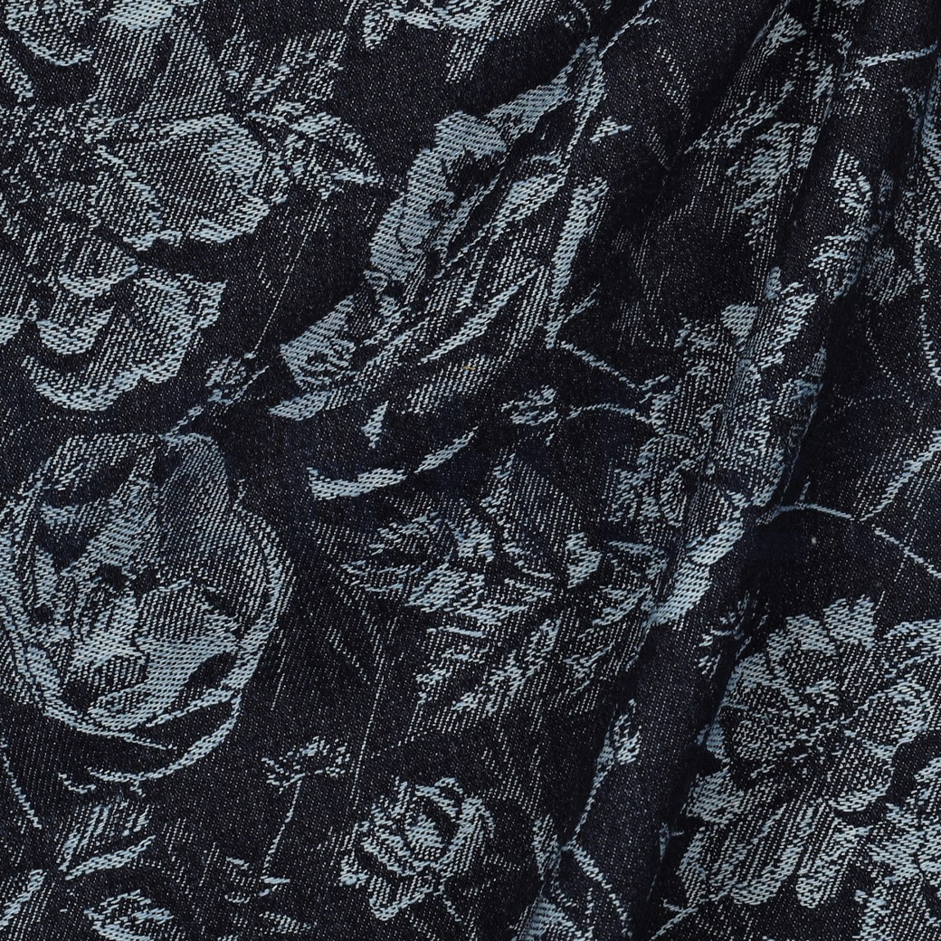 DENIM JACQUARD FLEURS JEAN BLEU #7