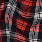 GEBÜRSTETER MANTELSTOFF GARNGEFÄRBT KAROS ROT (thumbnail) #2
