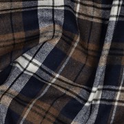 GEBÜRSTETER MANTELSTOFF GARNGEFÄRBT KAROS BRAUN (thumbnail) #2