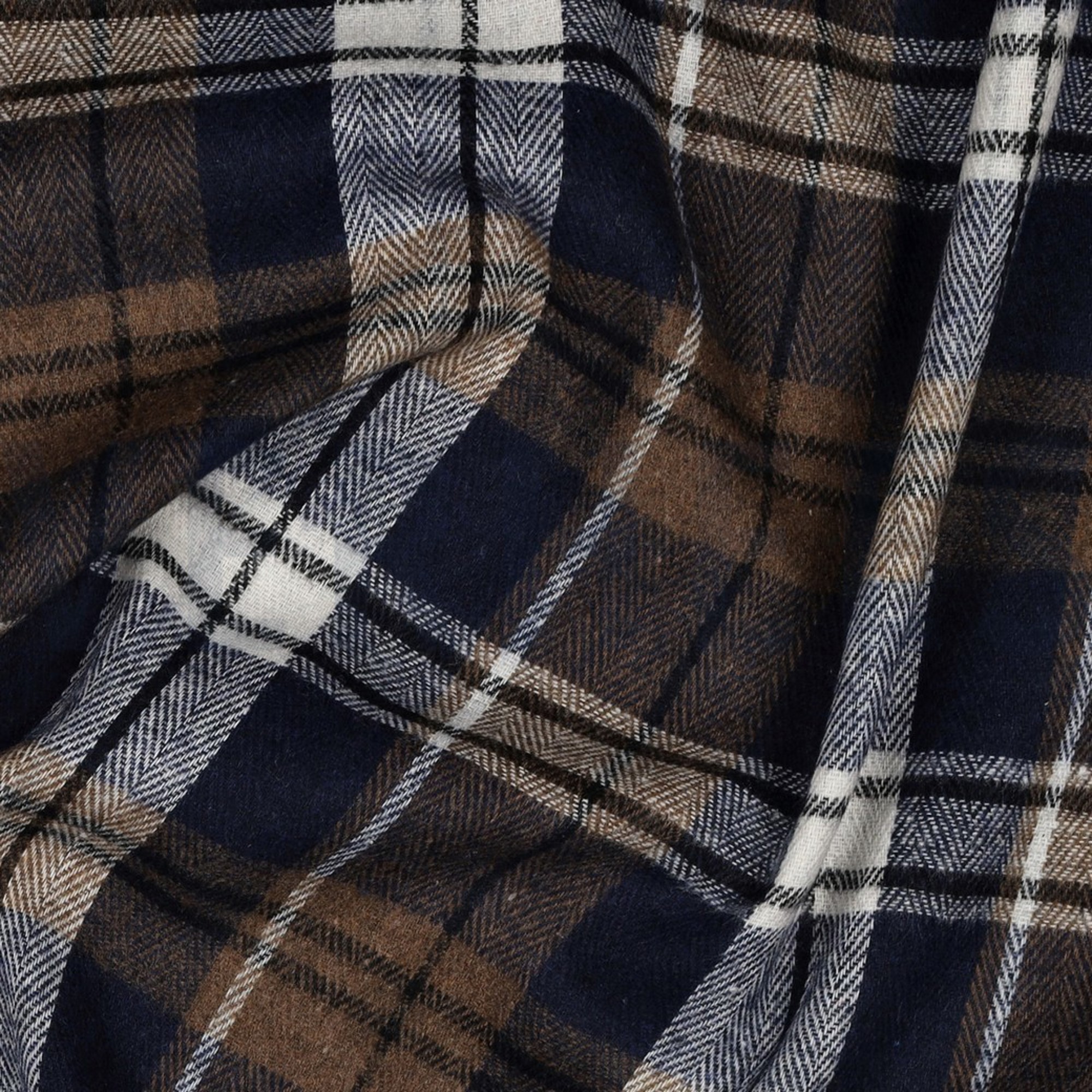 GEBÜRSTETER MANTELSTOFF GARNGEFÄRBT KAROS BRAUN (high resolution) #2
