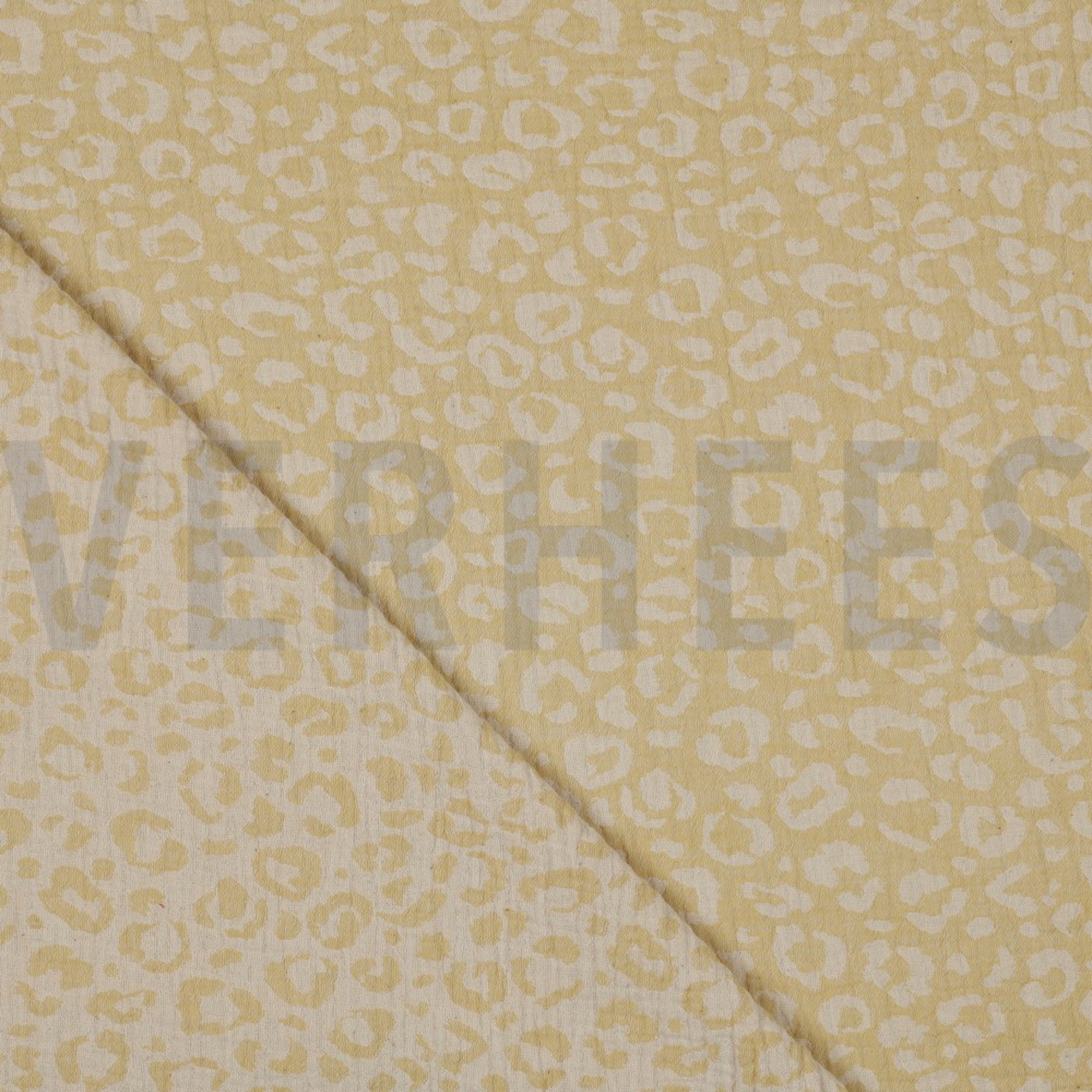 DOUBLE GAZE DE COTON JACQUARD PEAU D’ANIMAL JAUNE/ÉCRU (high resolution) #2