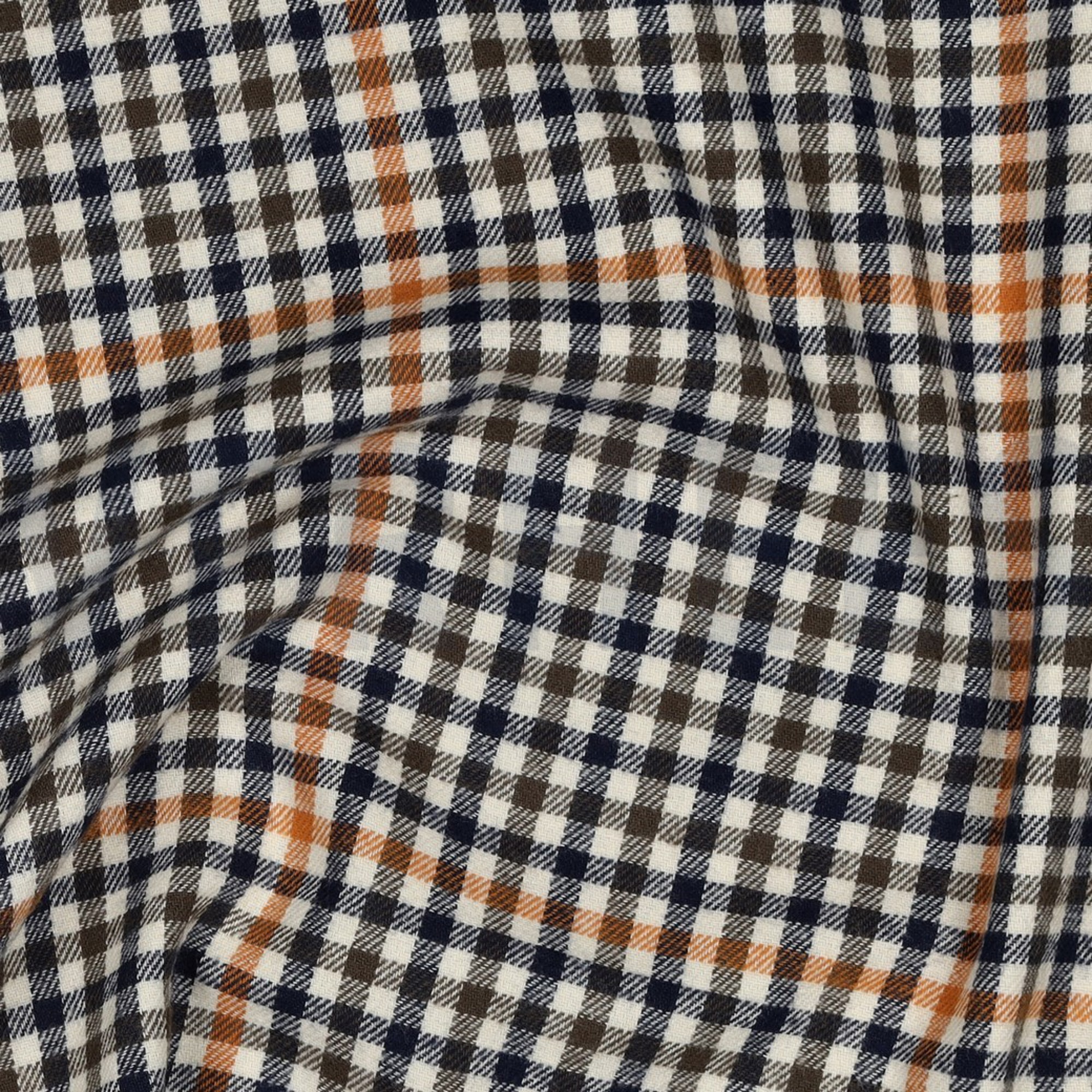 BAUMWOLLE GARNGEFÄRBT ANGERAUT KAROS ECRU (high resolution) #2