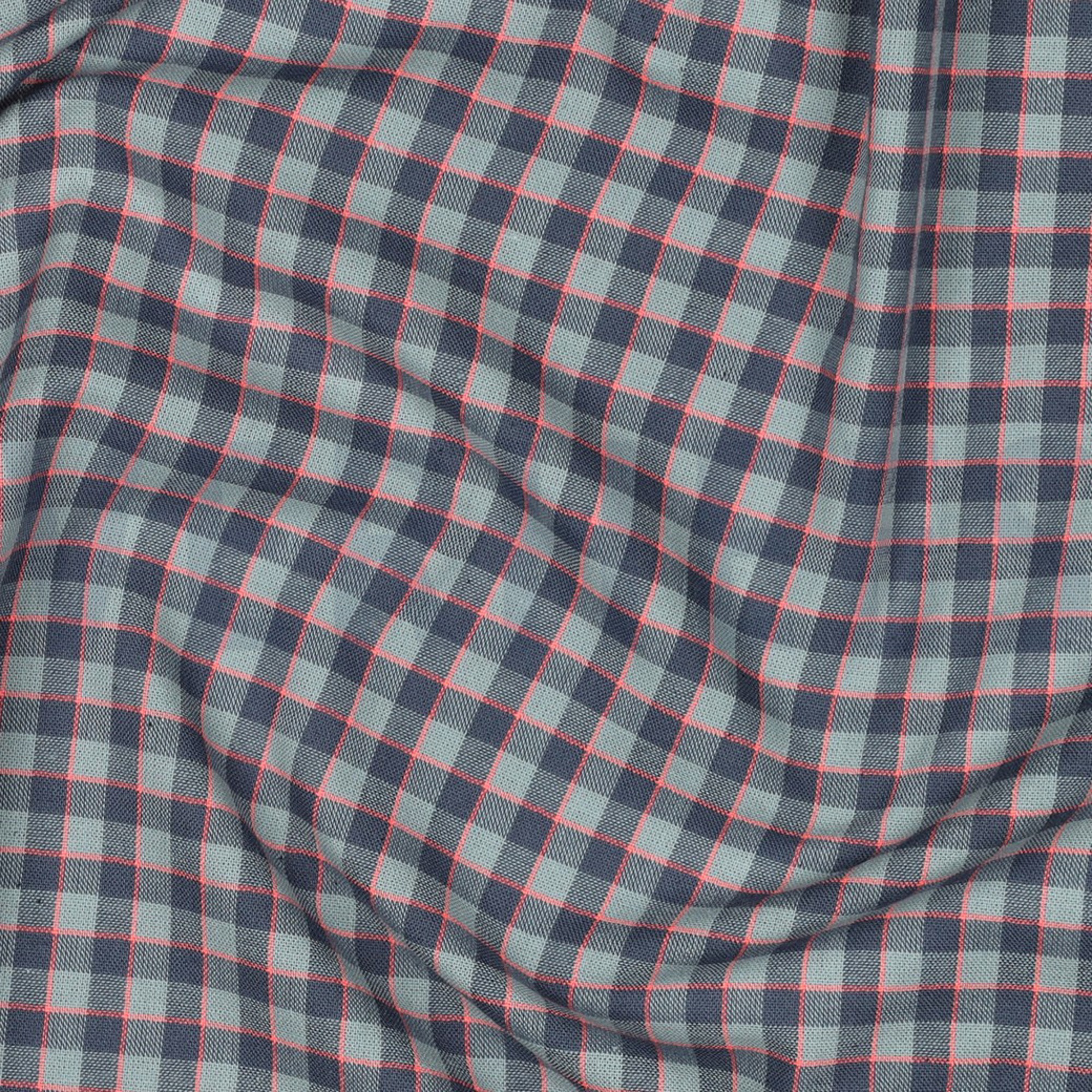 BAUMWOLLE GARNGEFÄRBT KAROS TEAL (high resolution) #2