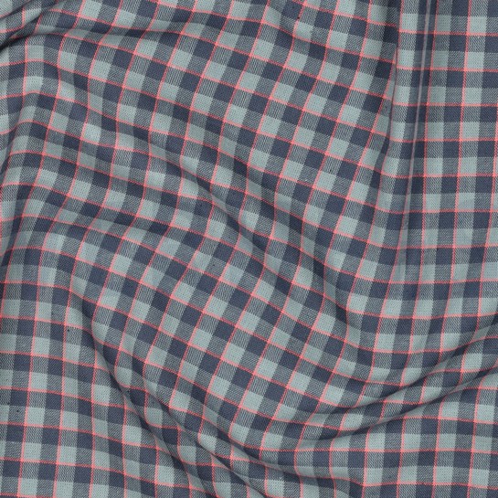 BAUMWOLLE GARNGEFÄRBT KAROS TEAL #7