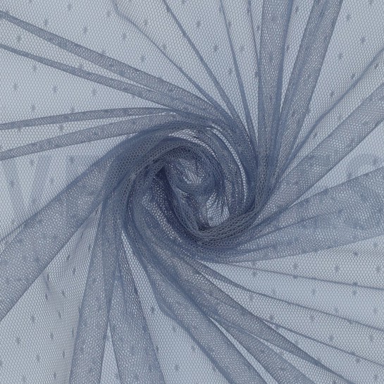 FEINER TÜLL PUNKTE HELLBLAU #7