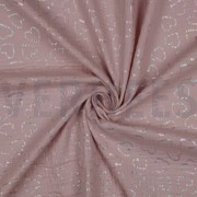 DOUBLE GAUZE FOIL HEARTS SOFT ROSE (thumbnail) #2