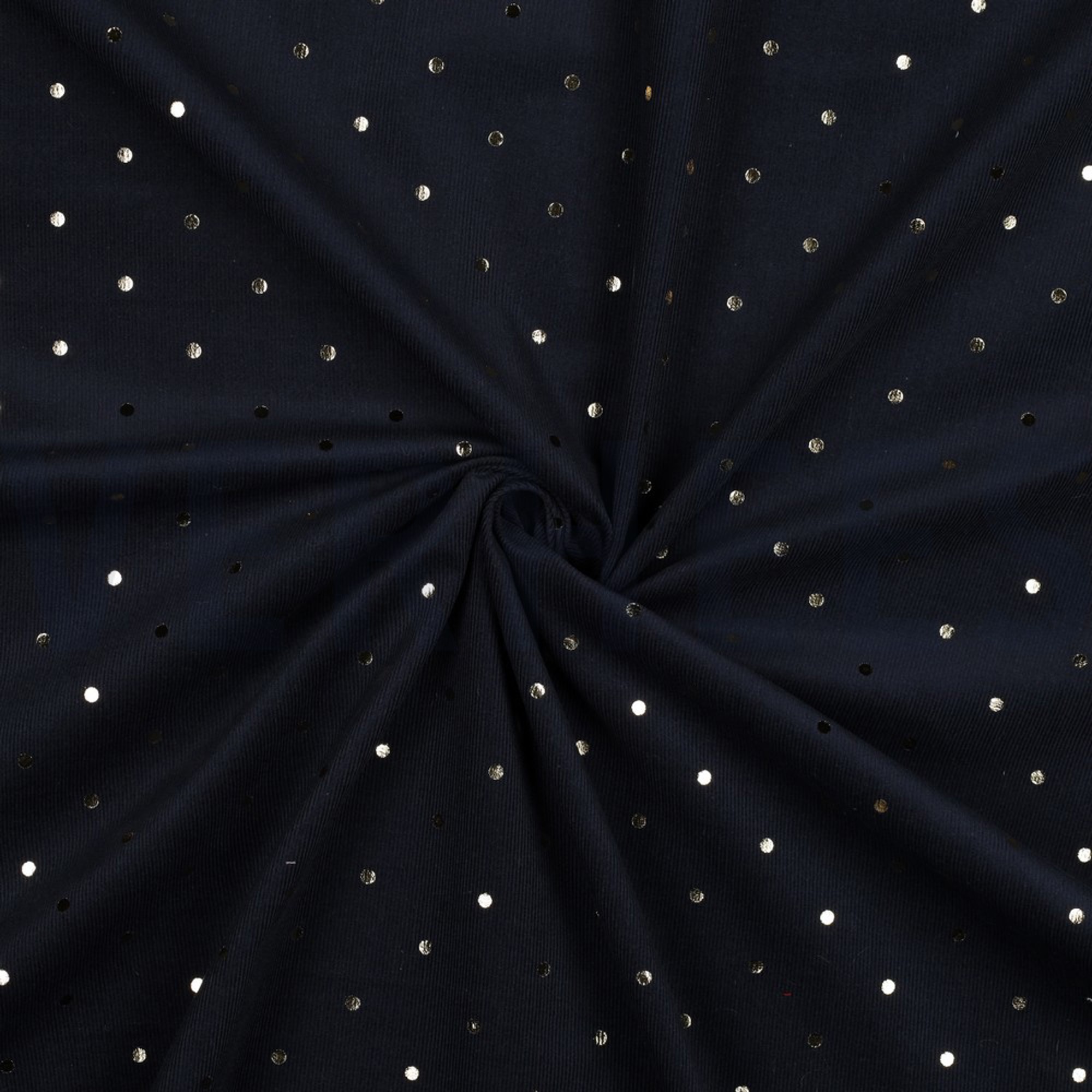 FEINCORD GOLD FOLIE PUNKTE MARINEBLAU (high resolution) #2