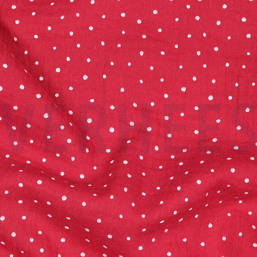 DOUBLE GAUZE KLEINE STIPPEN FUCHSIA #7