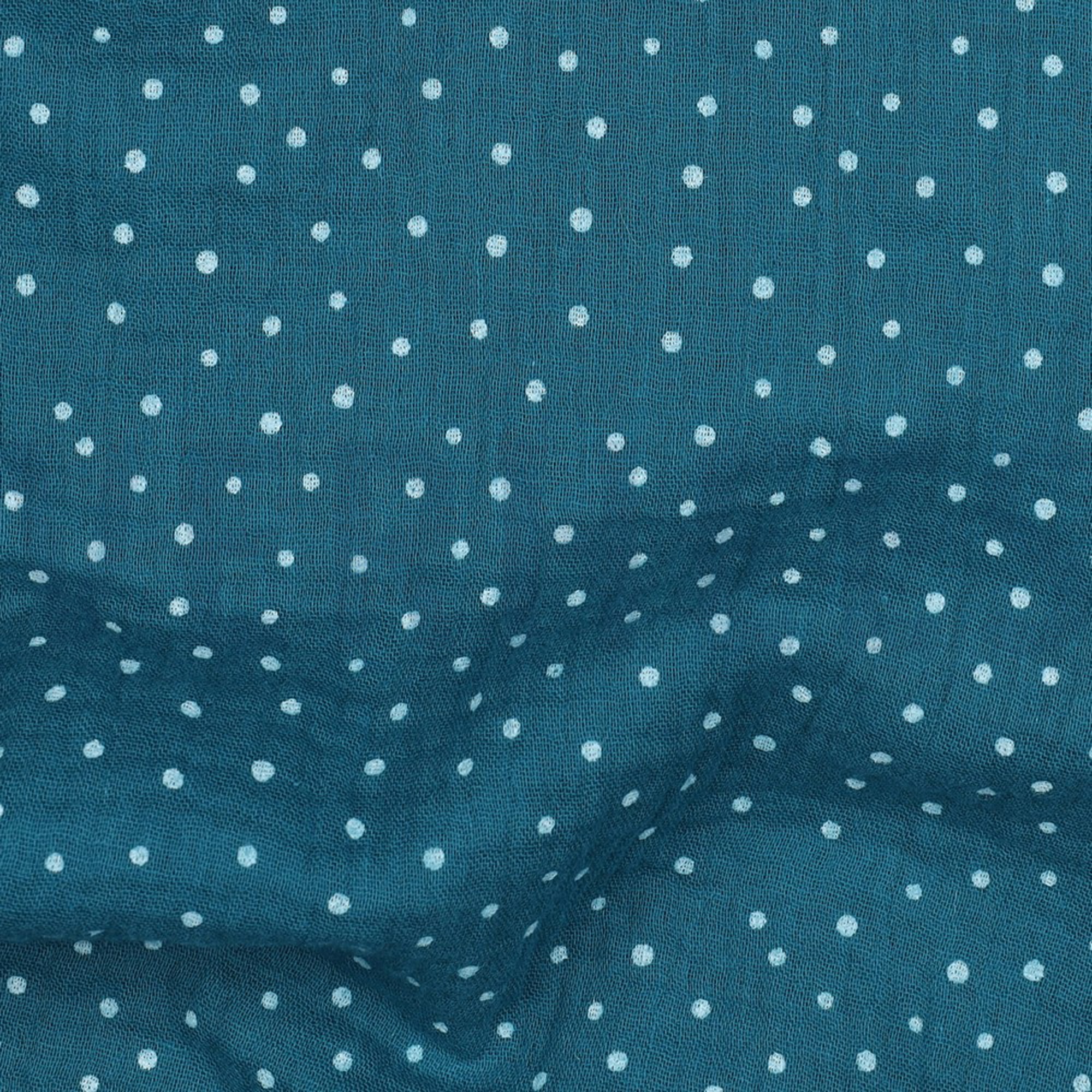 DOUBLE GAUZE KLEINE STIPPEN PETROL (high resolution) #2