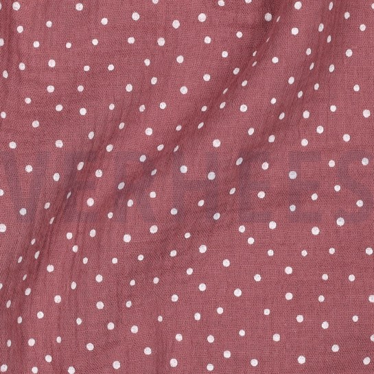 DOUBLE GAUZE LITTLE DOTS ROSEWOOD #7