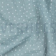 DOUBLE GAUZE LITTLE DOTS AQUA (thumbnail) #2