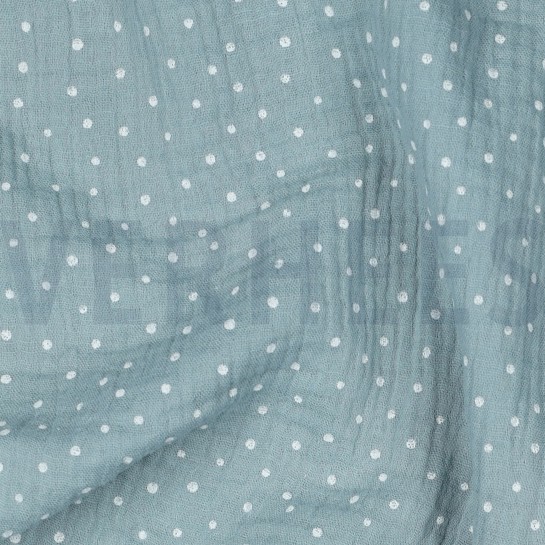 DOUBLE GAUZE LITTLE DOTS AQUA #7