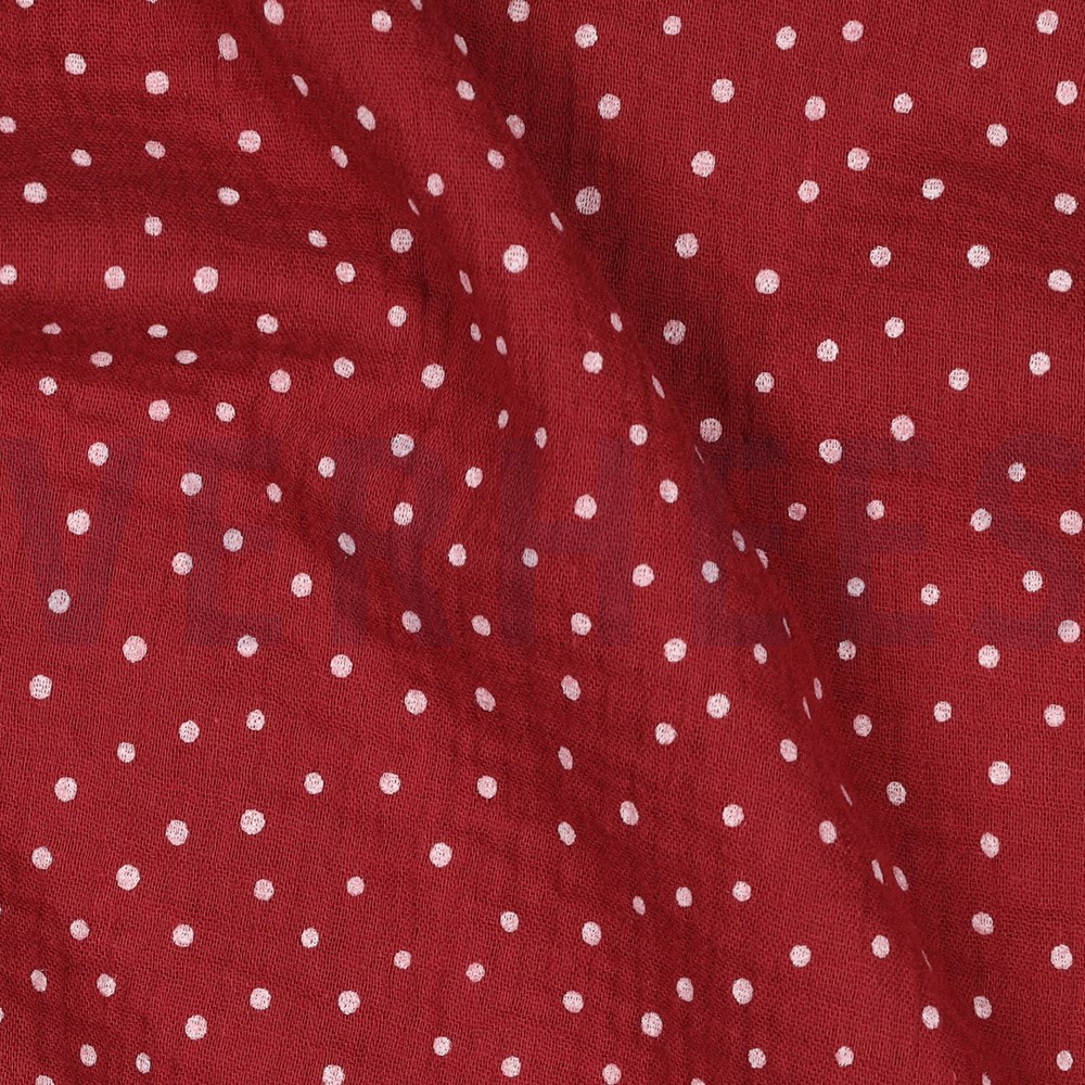 DOUBLE GAUZE LITTLE DOTS BERRY #7