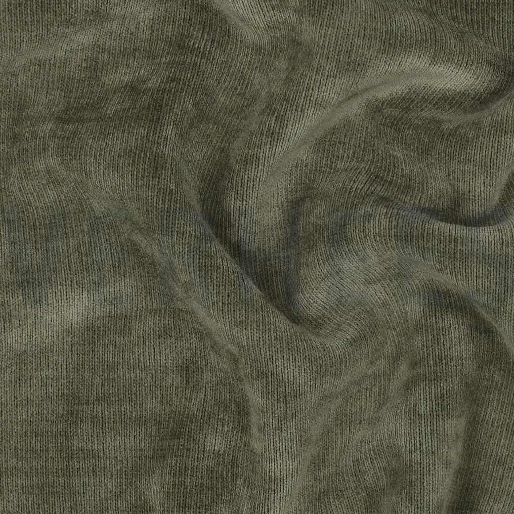 DUBBEL GEBREID VELOURS SHERPA LEGERGROEN #7