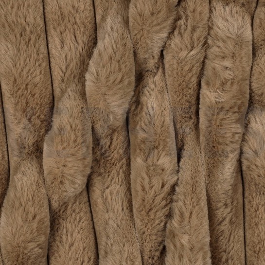 KUNSTPELZ STREIFEN BEIGE #7