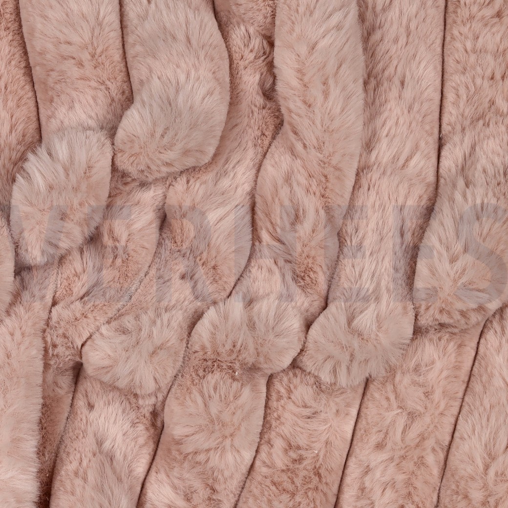 FAUX FUR STRIPES OLD ROSE #7