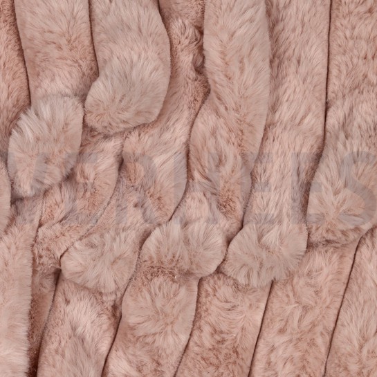 KUNSTPELZ STREIFEN ALTROSA #7