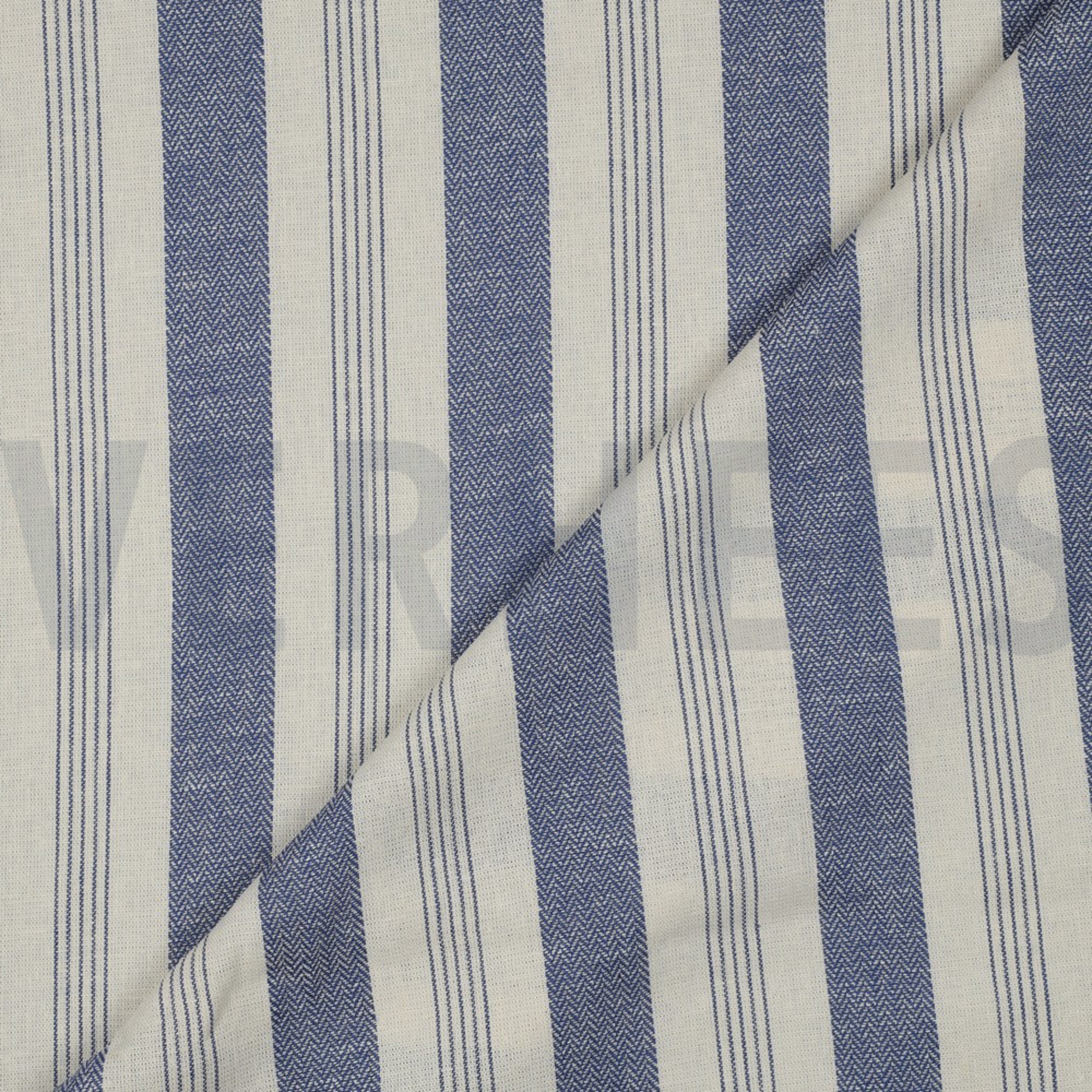 LINNEN VISCOSE GARENGEVERFD STREPEN BLAUW (high resolution) #2