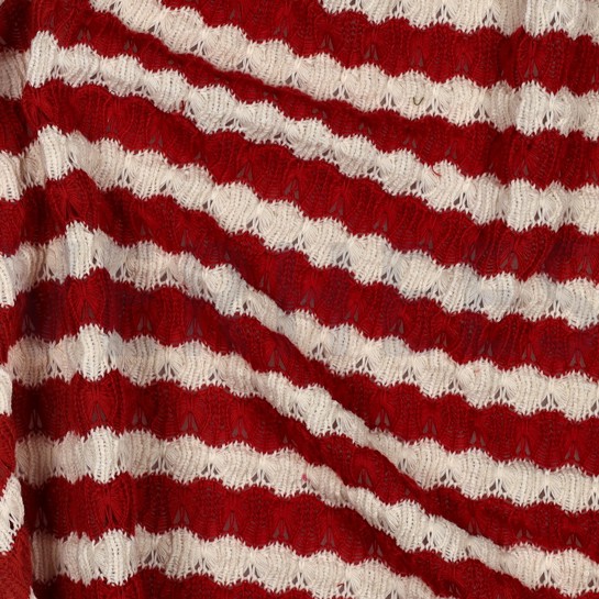 STRICK JACQUARD STREIFEN ROT #7