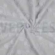 KATOEN VOILE EMBROIDERY BLOEMEN WIT (thumbnail) #2