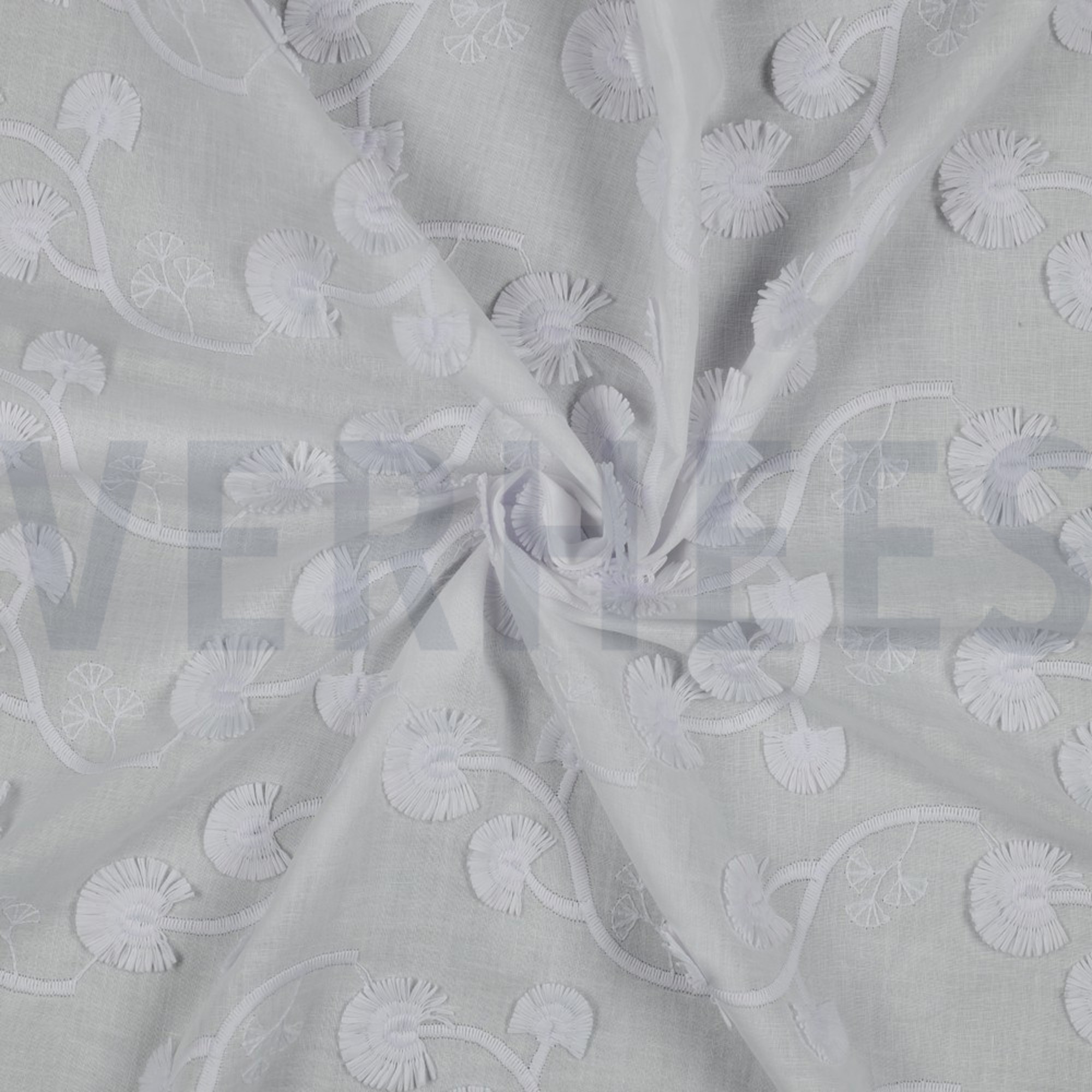 KATOEN VOILE EMBROIDERY BLOEMEN WIT (high resolution) #2