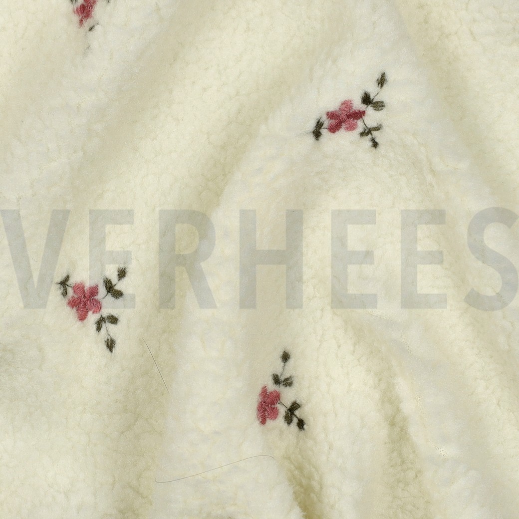 TEDDY EMBROIDERY FLOWERS ECRU #7