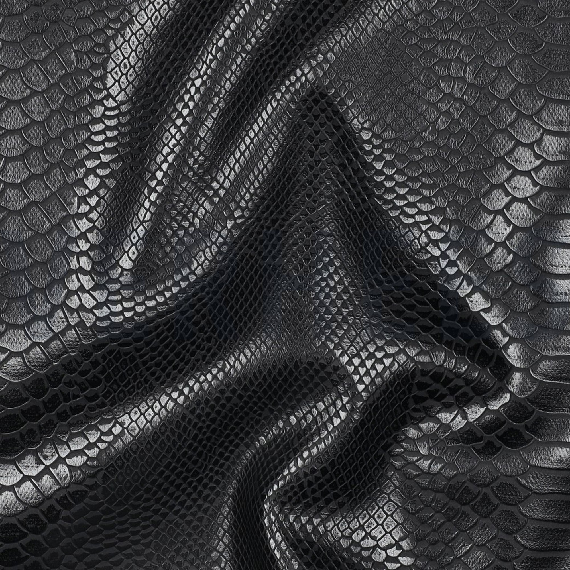 SIMILI CUIR PEAU DE SERPENT NOIR (high resolution) #2