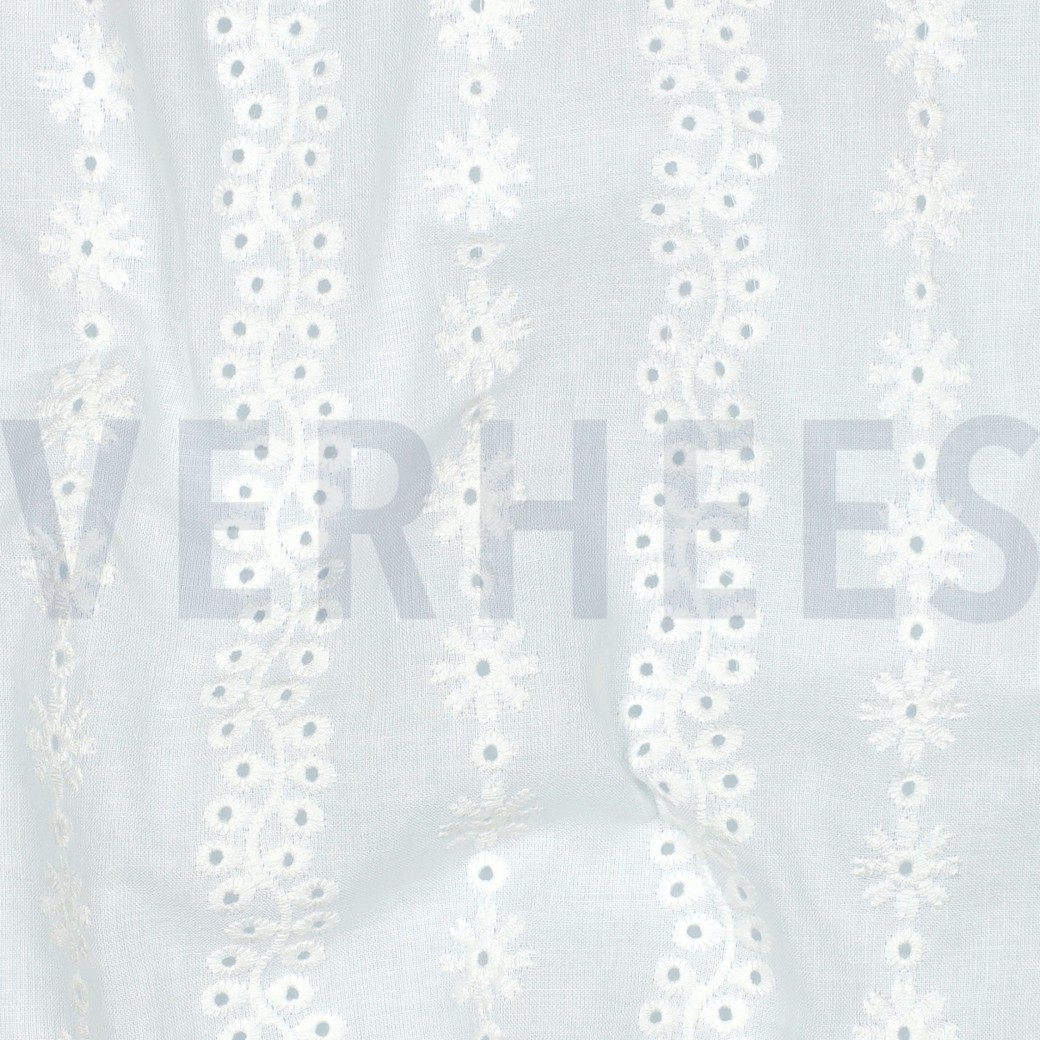 COTTON EMBROIDERY TWO-SIDE SCALLOP WHITE #7