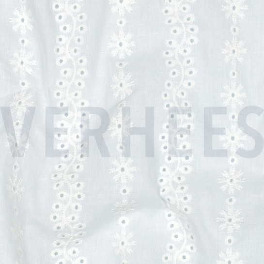 KATOEN EMBROIDERY TWEE-ZIJDIGE GOLFRAND WIT #7