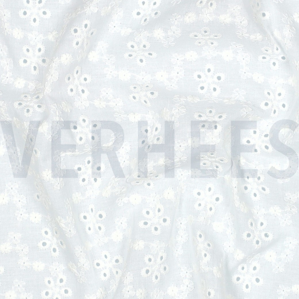 COTTON EMBROIDERY TWO-SIDE SCALLOP WHITE #7