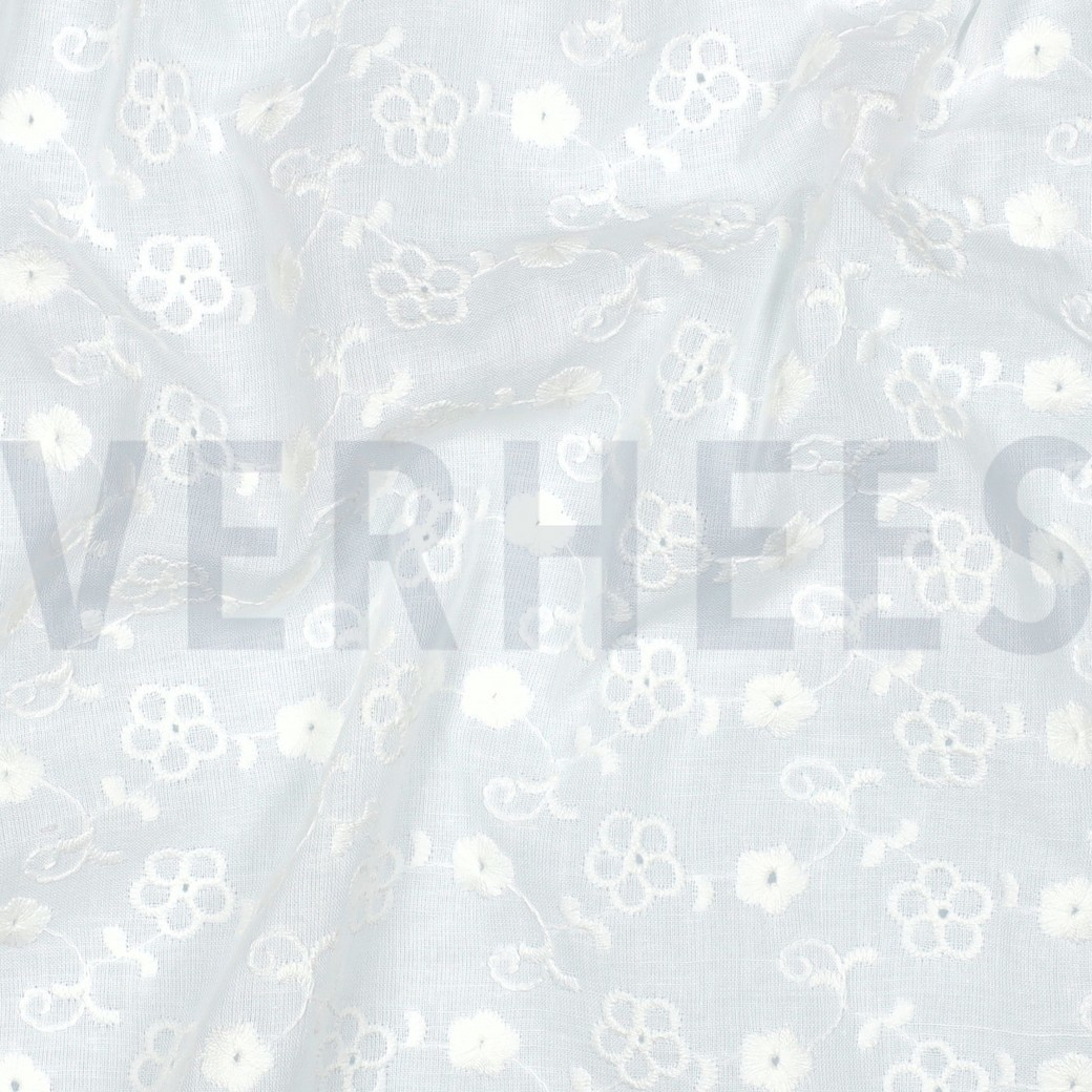 COTTON EMBROIDERY TWO-SIDE SCALLOP WHITE #7