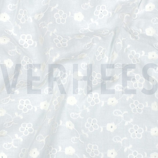 KATOEN EMBROIDERY TWEE-ZIJDIGE GOLFRAND WIT #7