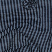 VISCOSE YARN DYED STRIPES FLOWERS NAVY (thumbnail) #2