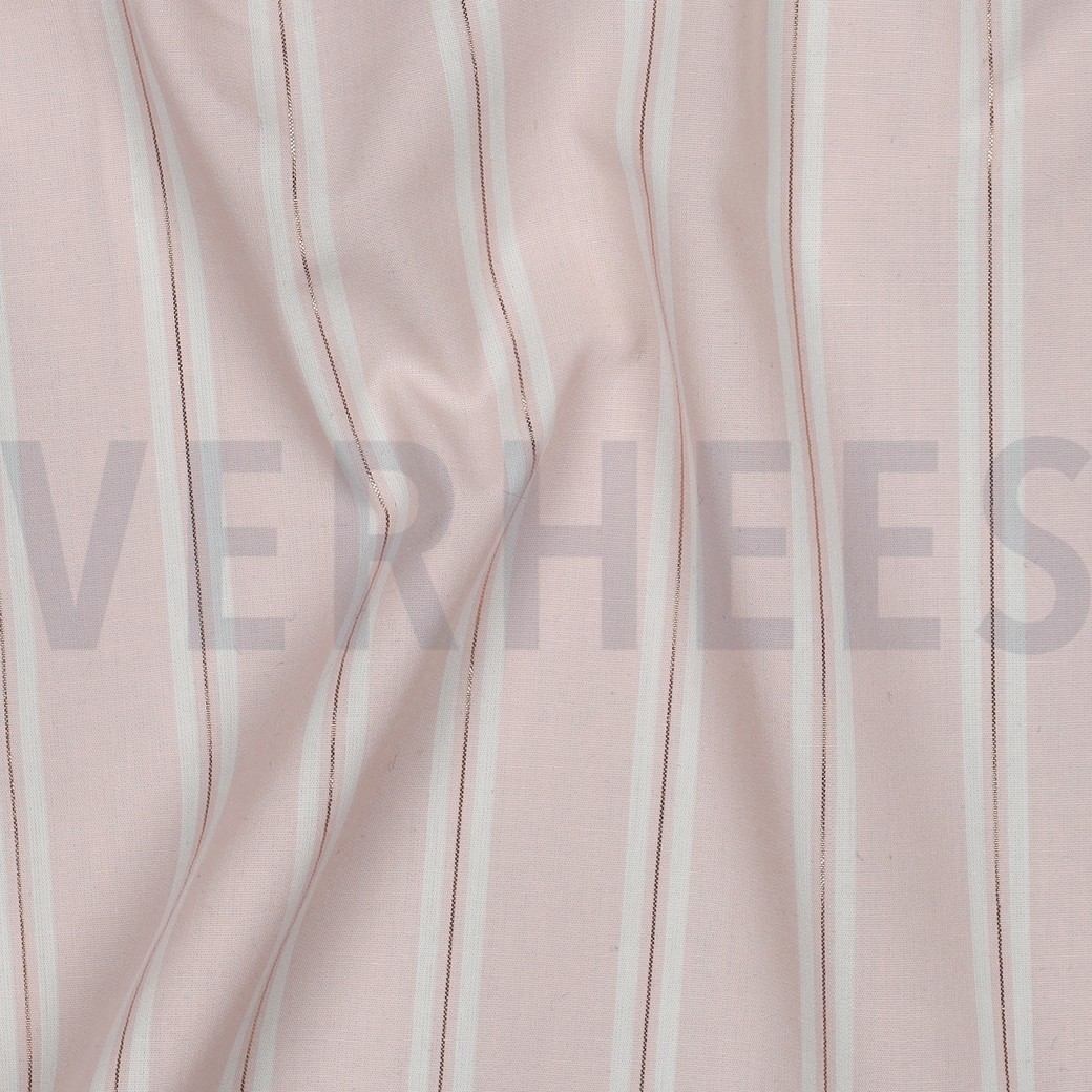 BAUMWOLLE GARNGEFÄRBT STREIFEN LUREX ROSÉ #7