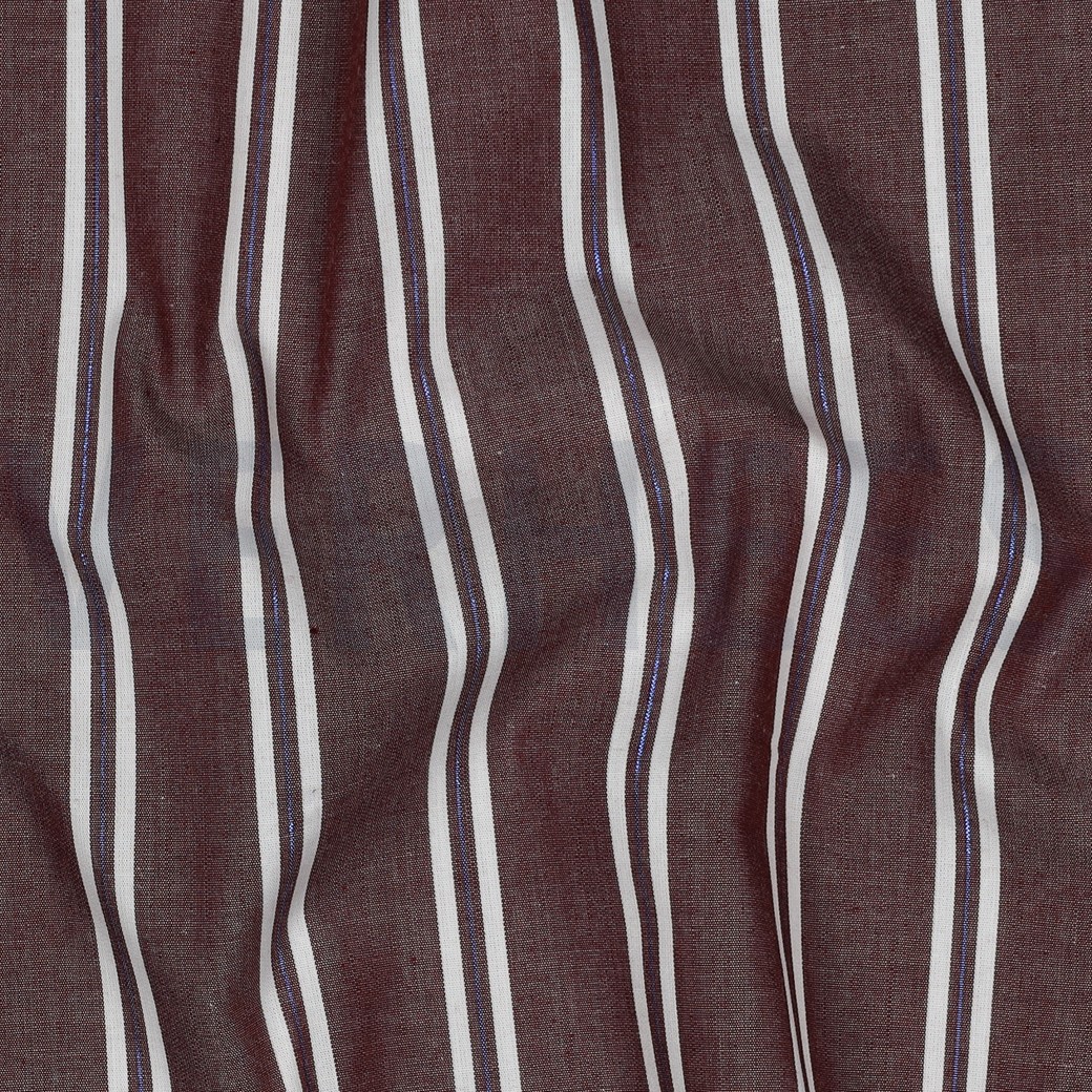 BAUMWOLLE GARNGEFÄRBT STREIFEN LUREX BORDEAUXROT #7