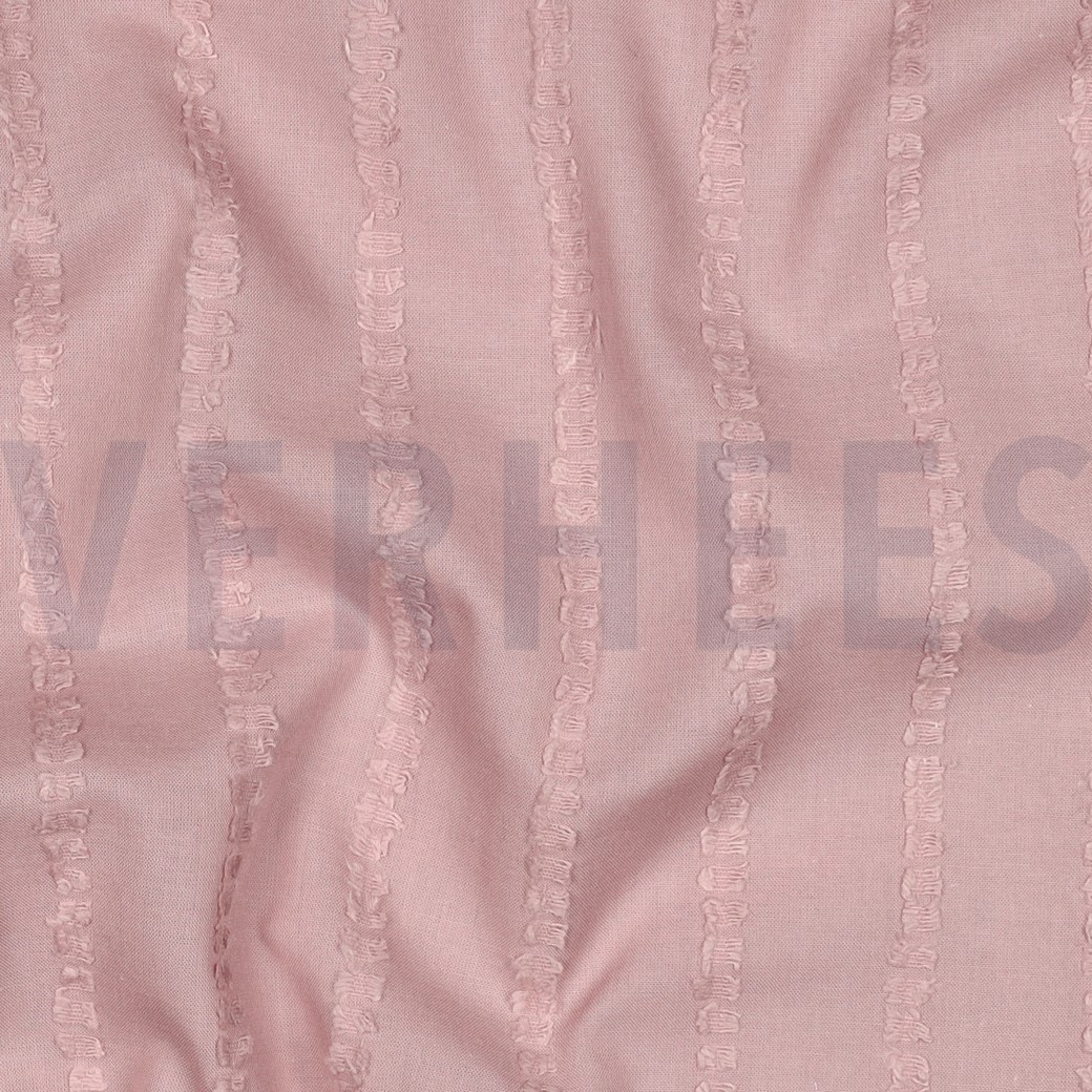 COTTON VOILE DOBBY STRIPES OLD ROSE #7