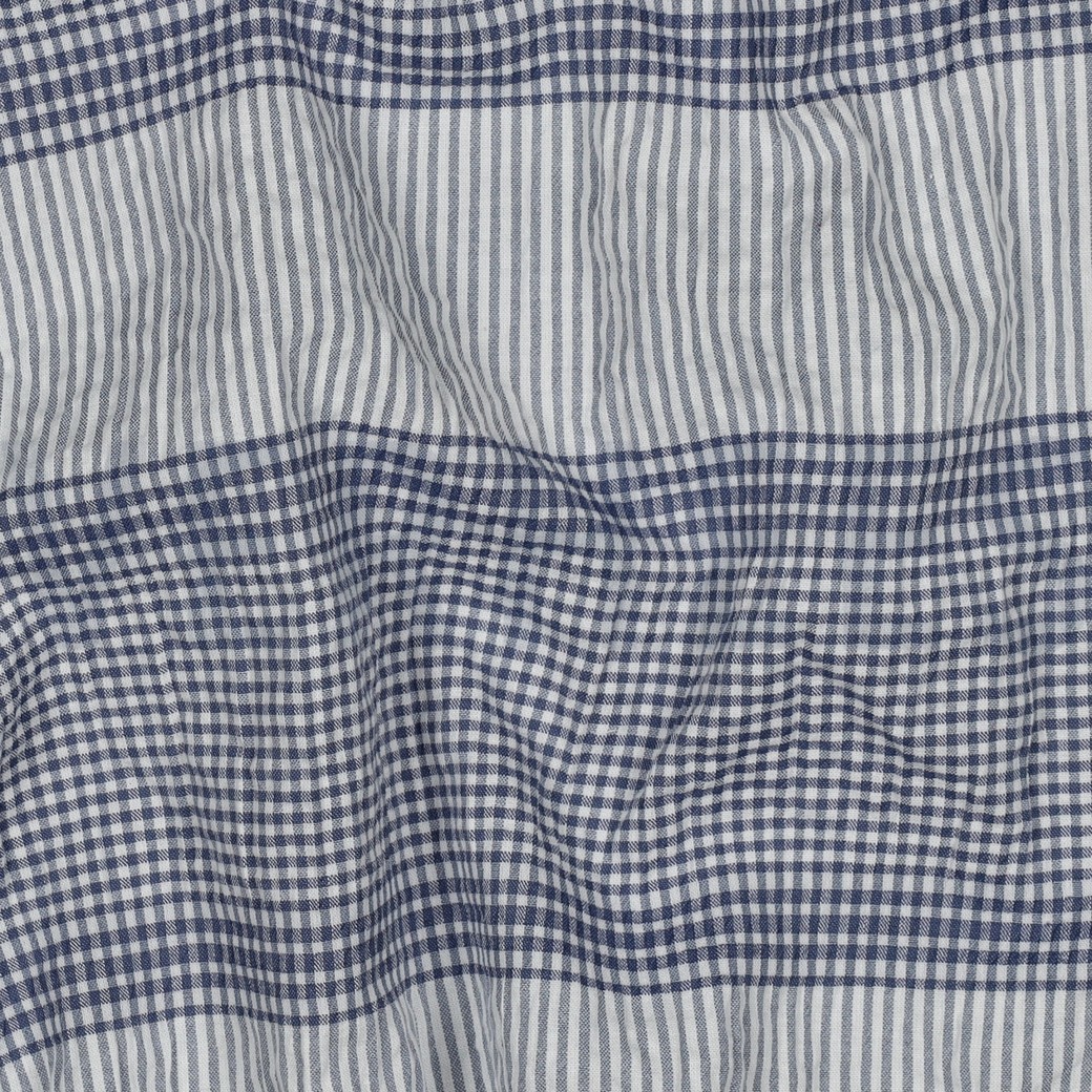 KATOEN GARENGEVERFD RUITEN BLAUW #7