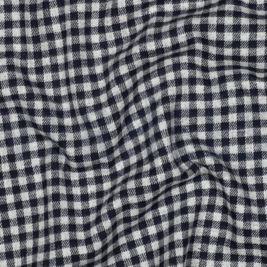 COTON TEINT EN FIL BROSSÉ CARREAUX BLEU MARINE #7