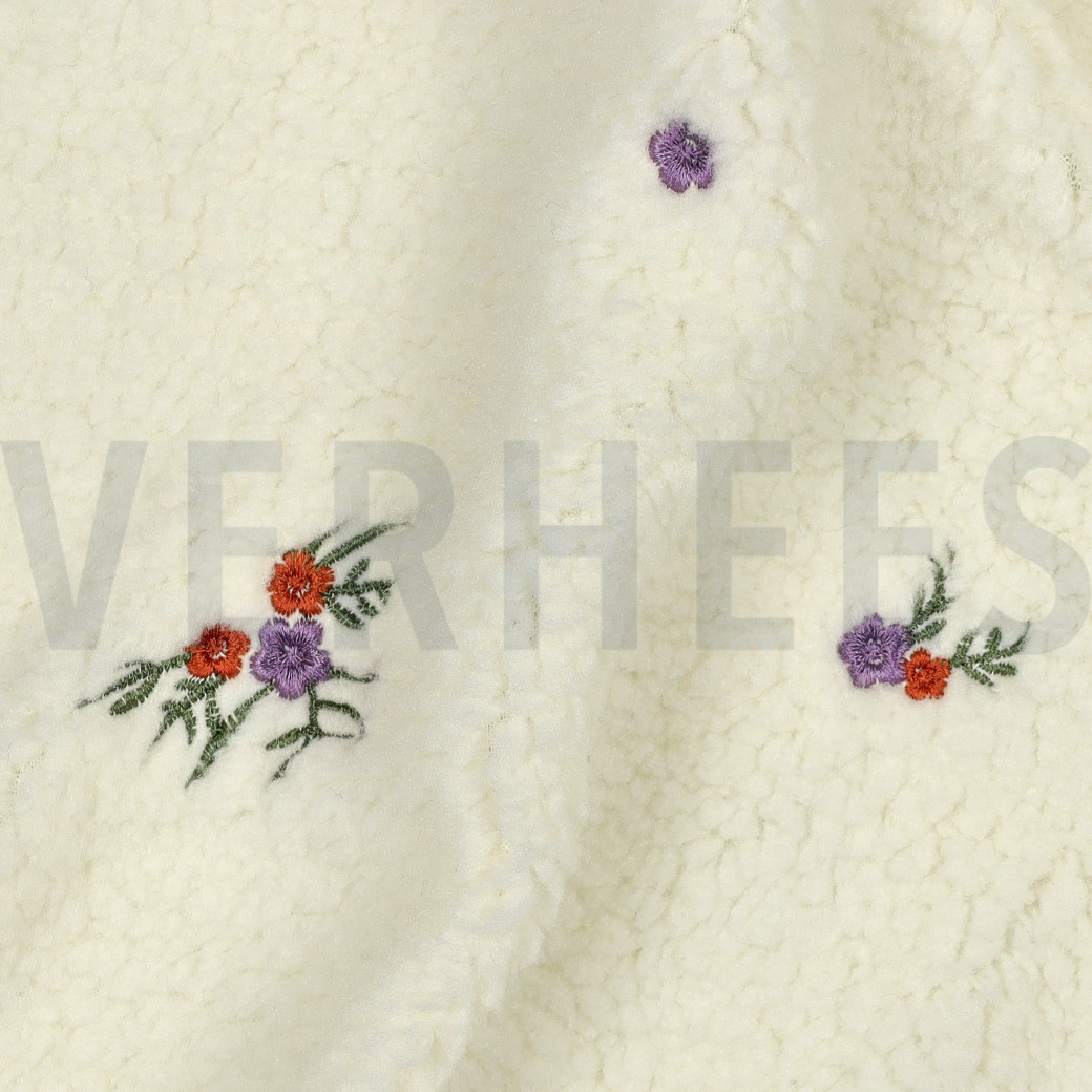 TEDDY BRODERIE FLEURS ECRU #7