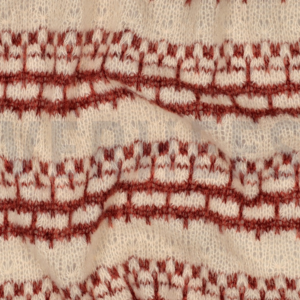 KNITTED JACQUARD STRIPES BURGUNDY #7