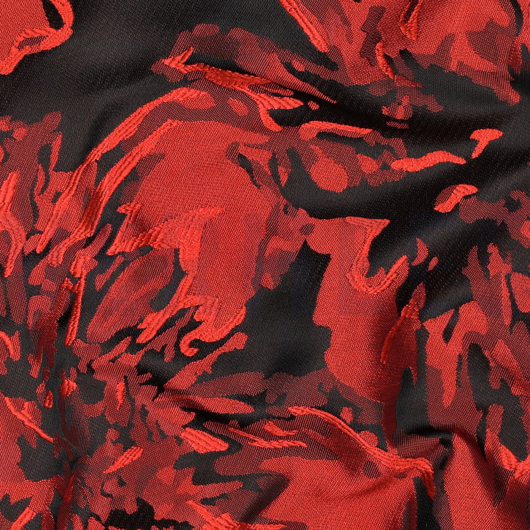 JACQUARD FLEURS ROUGE VIF #7