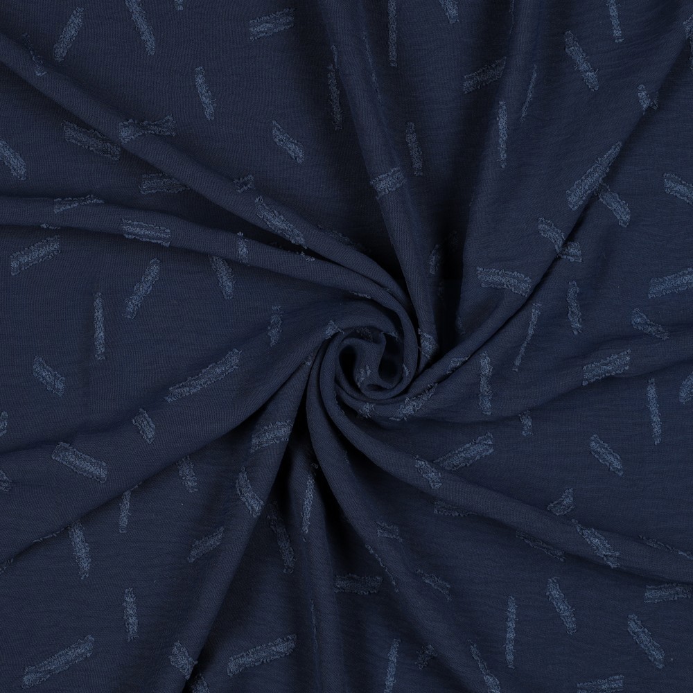 DOBBY JACQUARD STREPEN MARINEBLAUW #7