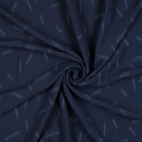 DOBBY JACQUARD STREIFEN MARINEBLAU #7