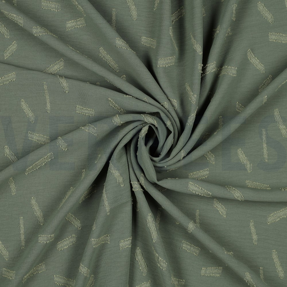 DOBBY JACQUARD RAYURES BASILIC #7