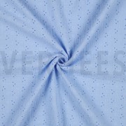 DOUBLE GAUZE EMBROIDERY BLOEMEN LICHTBLAUW (thumbnail) #2